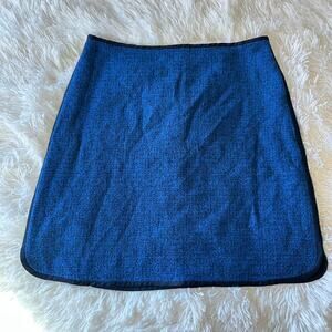 Banana Republic A-Line Royal Blue Mini Skirt Size 4, Lined Tweed
